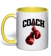 Чашка с цветной ручкой Coach перчатки Солнечно желтый фото