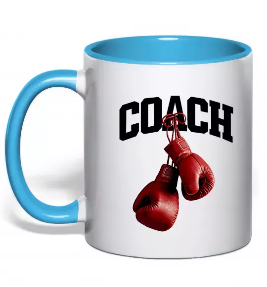 Чашка с цветной ручкой Coach перчатки Голубой фото