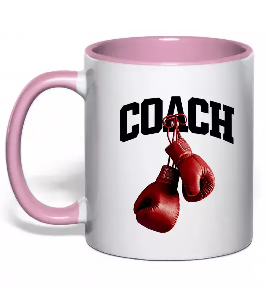 Чашка с цветной ручкой Coach перчатки Нежно розовый фото