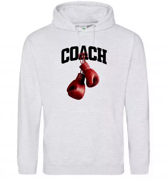 Мужская толстовка (худи) Coach перчатки Серый меланж фото