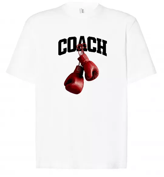 Футболка Оверсайз Coach перчатки Білий фото