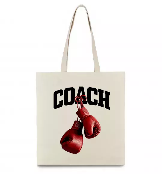 Еко-сумка Coach перчатки Бежевий фото