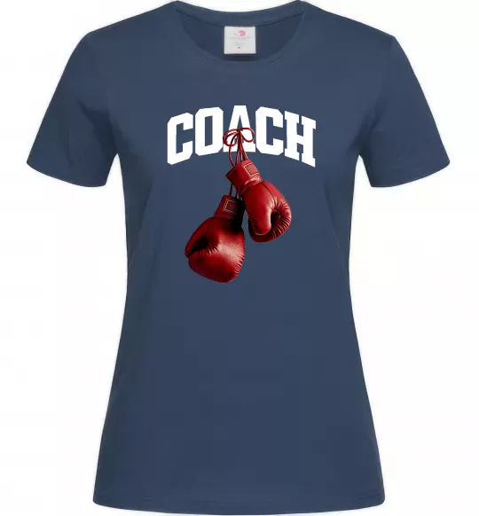 Женская футболка Coach перчатки Темно-синий фото