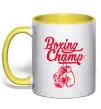 Чашка с цветной ручкой Boxing champ Солнечно желтый фото