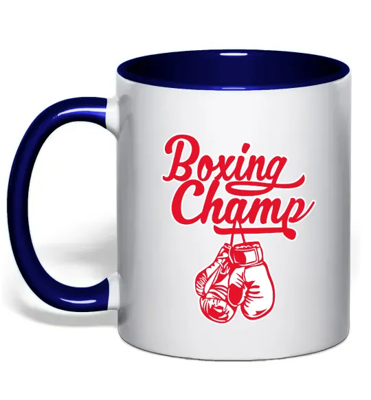 Чашка с цветной ручкой Boxing champ Глубокий темно-синий фото