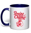 Чашка с цветной ручкой Boxing champ Глубокий темно-синий фото
