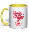Чашка с цветной ручкой Boxing champ Лимонный фото