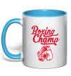 Чашка с цветной ручкой Boxing champ Голубой фото