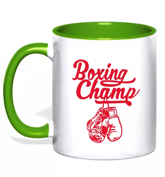 Чашка с цветной ручкой Boxing champ Зеленый фото