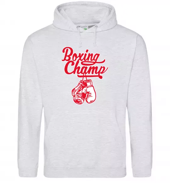 Женская толстовка (худи) Boxing champ Серый меланж фото