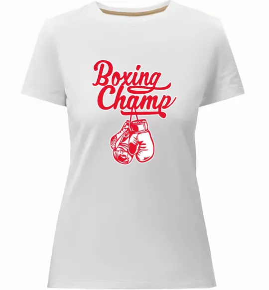 Женская премиум футболка Boxing champ Белый фото