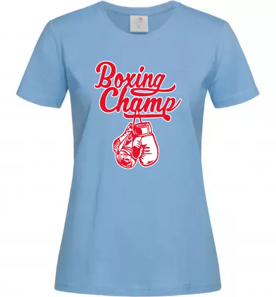 Жіноча футболка Boxing champ Блакитний фото