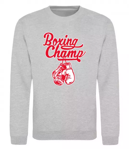 Свитшот Boxing champ Серый меланж фото