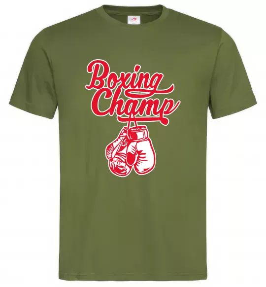 Мужская футболка Boxing champ Оливковый фото