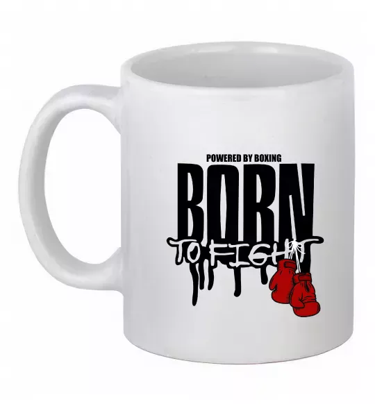 Чашка керамическая Born to fight Белый фото
