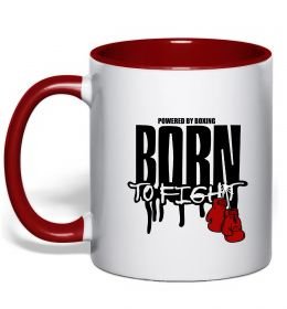 Чашка з кольоровою ручкою Born to fight