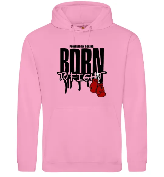 Мужская толстовка (худи) Born to fight Розовый фото