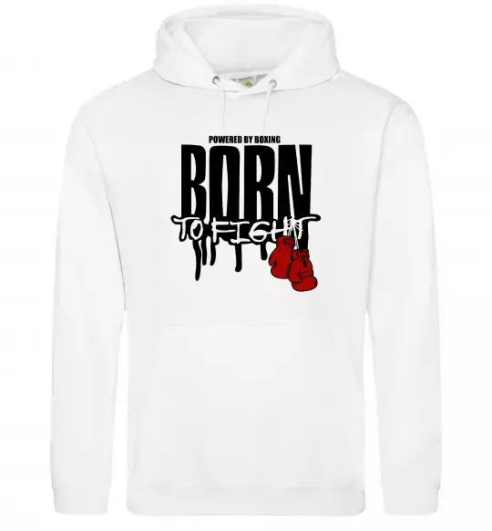 Женская толстовка (худи) Born to fight Белый фото