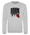 Свитшот Born to fight Серый меланж фото