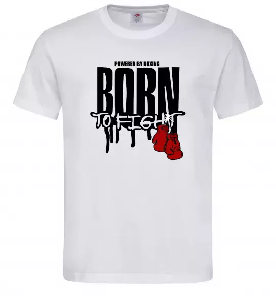 Мужская футболка Born to fight Белый фото