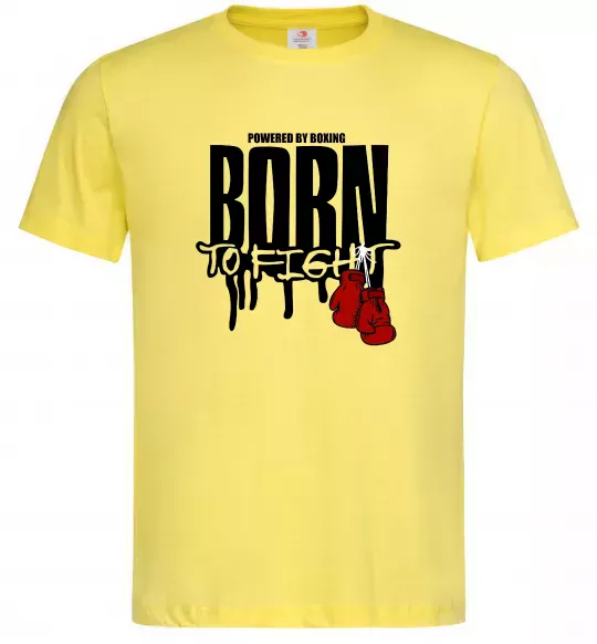 Мужская футболка Born to fight Лимонный фото