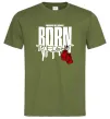Мужская футболка Born to fight Оливковый фото