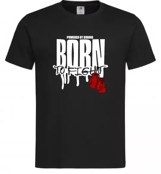 Мужская футболка Born to fight Черный фото