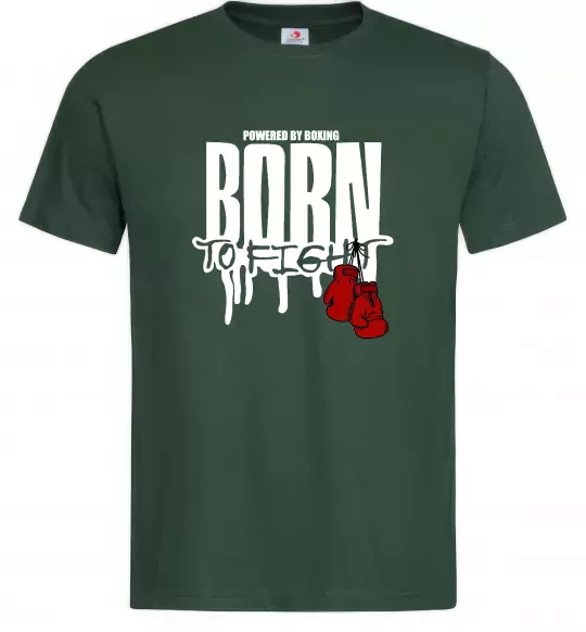 Мужская футболка Born to fight Темно-зеленый фото