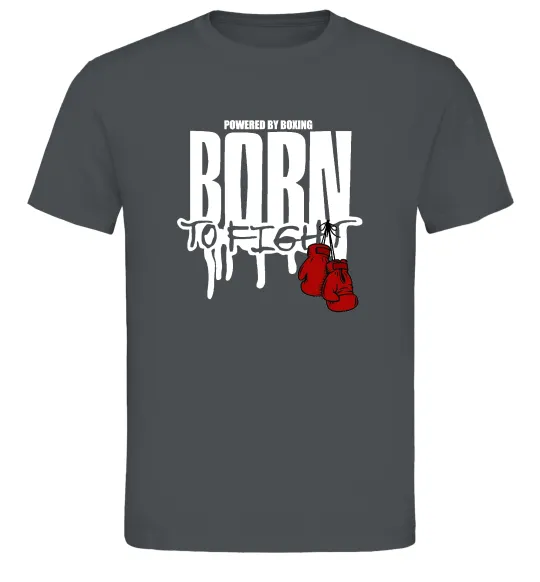 Мужская футболка Born to fight Графит фото