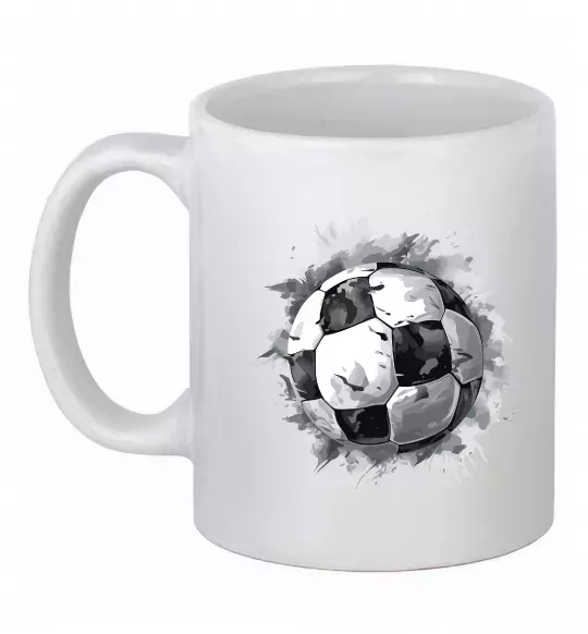 Чашка керамическая Футбольний м'яч Белый фото