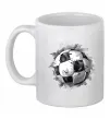 Чашка керамическая Футбольний м'яч Белый фото