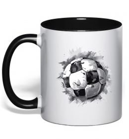 Чашка с цветной ручкой Футбольний м'яч