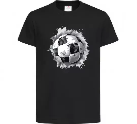 Детская футболка Футбольний м'яч Черный фото