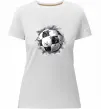 Женская премиум футболка Футбольний м'яч Белый фото