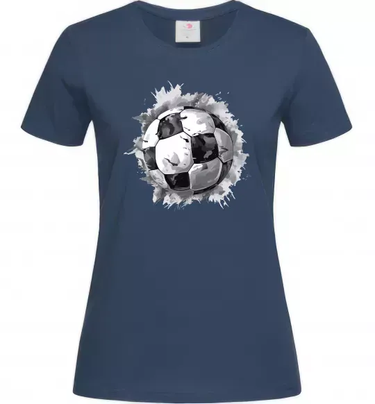 Жіноча футболка Футбольний м'яч Темно-синій фото