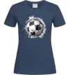 Жіноча футболка Футбольний м'яч Темно-синій фото