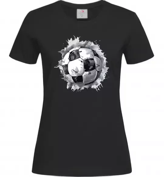 Жіноча футболка Футбольний м'яч Чорний фото