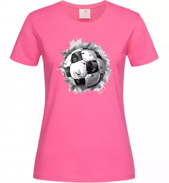 Жіноча футболка Футбольний м'яч Яскраво-рожевий фото