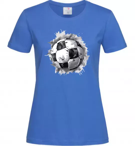 Жіноча футболка Футбольний м'яч Яскраво-синій фото