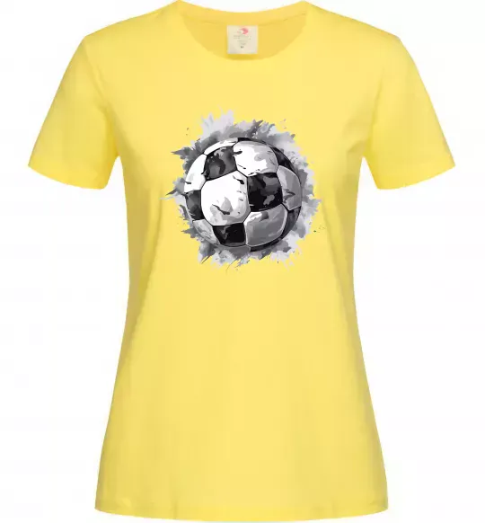 Жіноча футболка Футбольний м'яч Лимонний фото