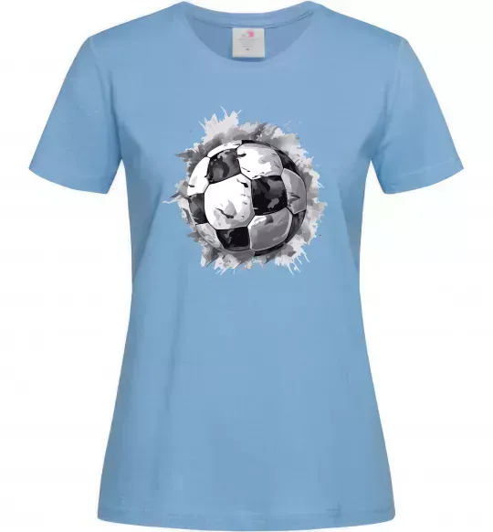 Жіноча футболка Футбольний м'яч Блакитний фото
