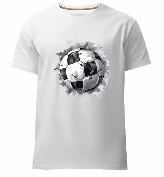 Мужская премиум футболка Футбольний м'яч Белый фото