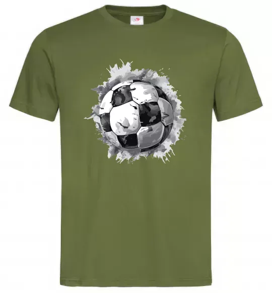 Мужская футболка Футбольний м'яч Оливковый фото