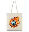 Еко-сумка М'яч у вогні Бежевий фото