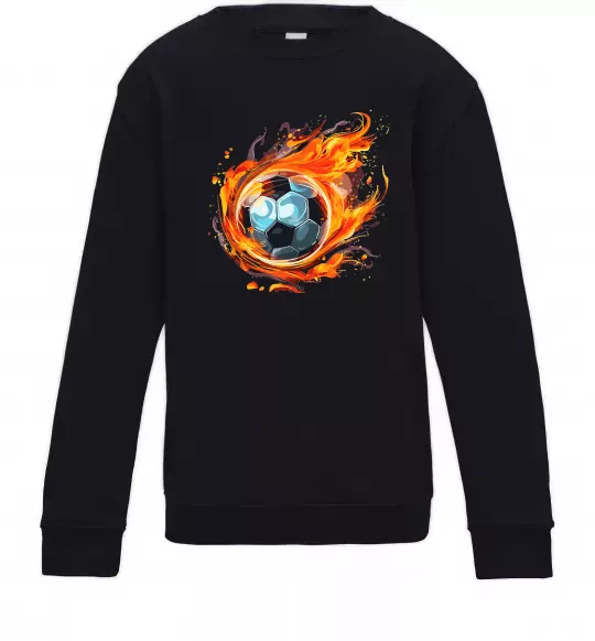 Дитячий світшот М'яч у вогні Чорний фото