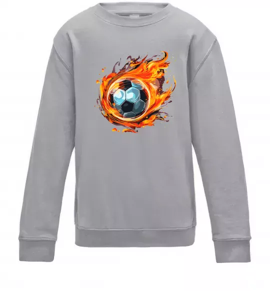 Дитячий світшот М'яч у вогні Сірий меланж фото