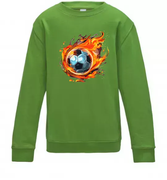 Дитячий світшот М'яч у вогні Лаймовий фото