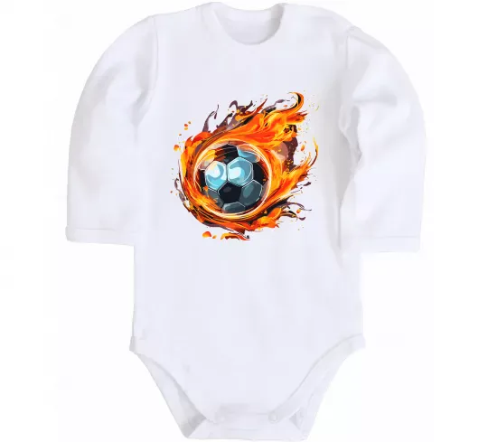 Детский боди М'яч у вогні Белый фото