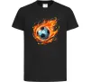 Дитяча футболка М'яч у вогні Чорний фото