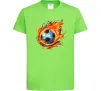Дитяча футболка М'яч у вогні Лаймовий фото